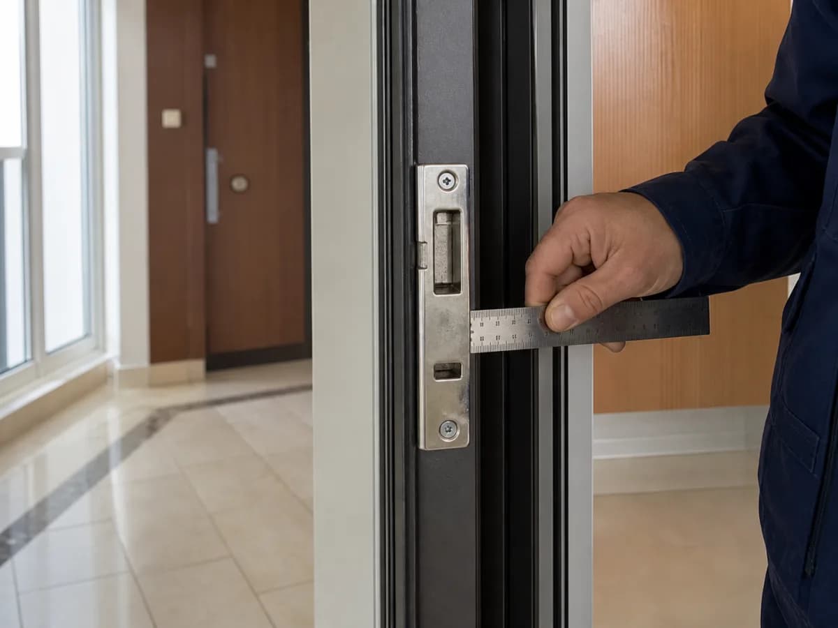 Apartman kapısındaki kilit karşılığının incelendiği temsili çalışma