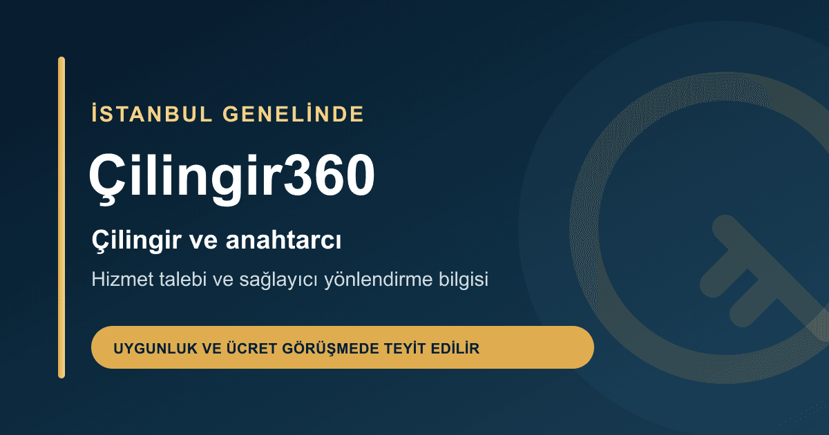 Çilingir360 çilingir ve anahtarcı taleplerini uygun hizmet sağlayıcıya yönlendirir; uygunluk ve ücret görüşmede teyit edilir